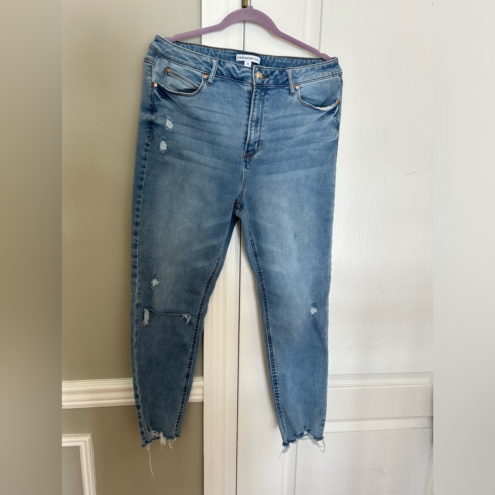 And Now This  High Waisted Distressed Jeans. Size 32